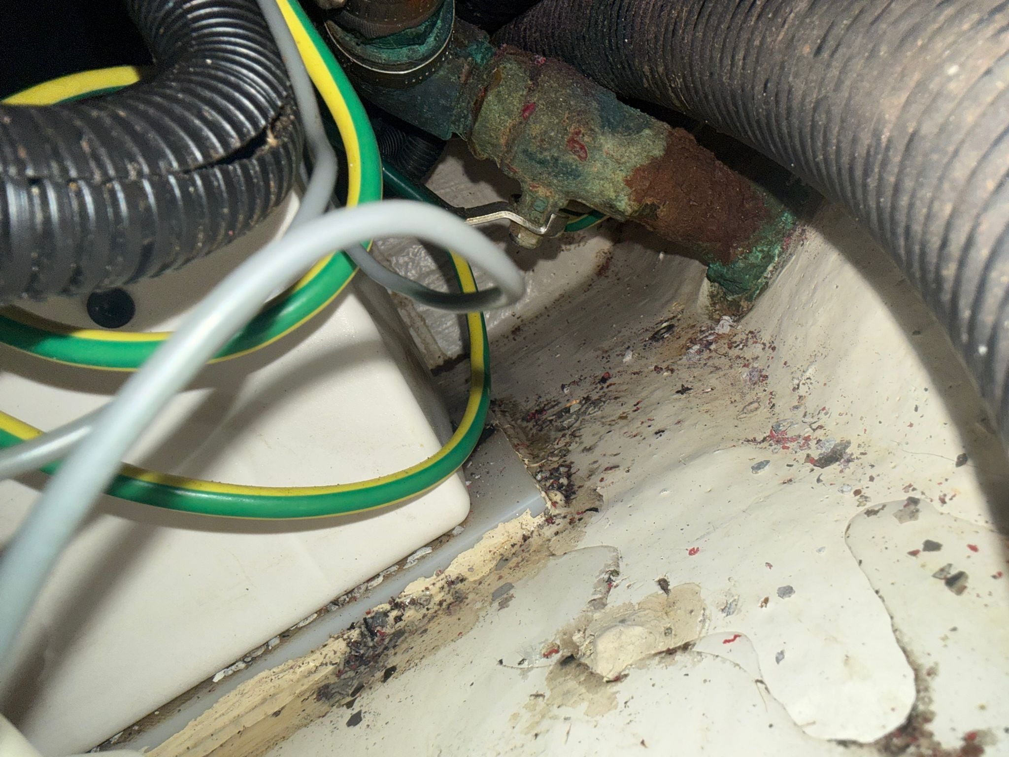 Corroded bronze seawater-intake seacock below the waterline, replaced by Marine Solutions