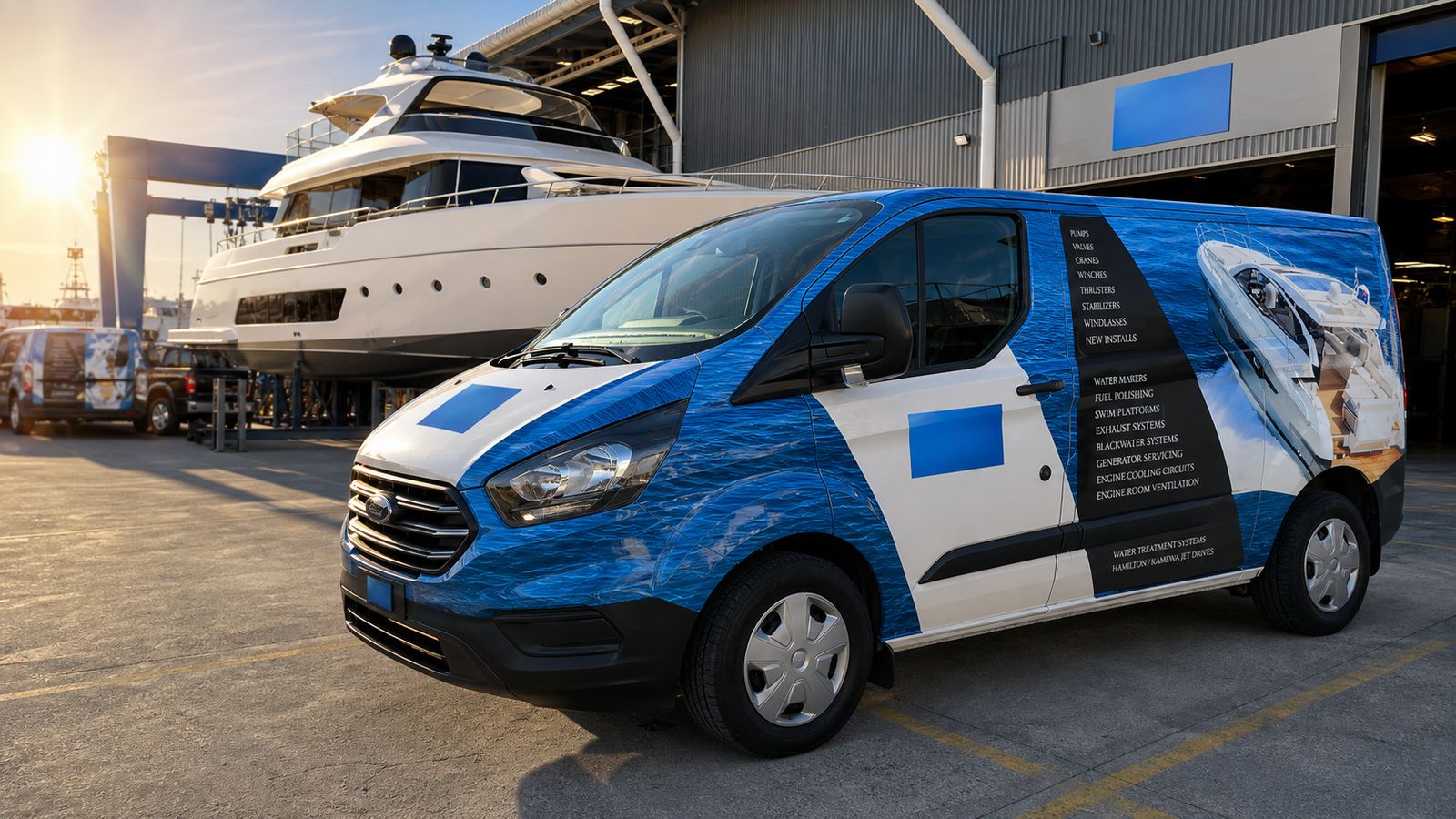 Marine Solutions mobile service van — marine electrician callouts across SE Queensland