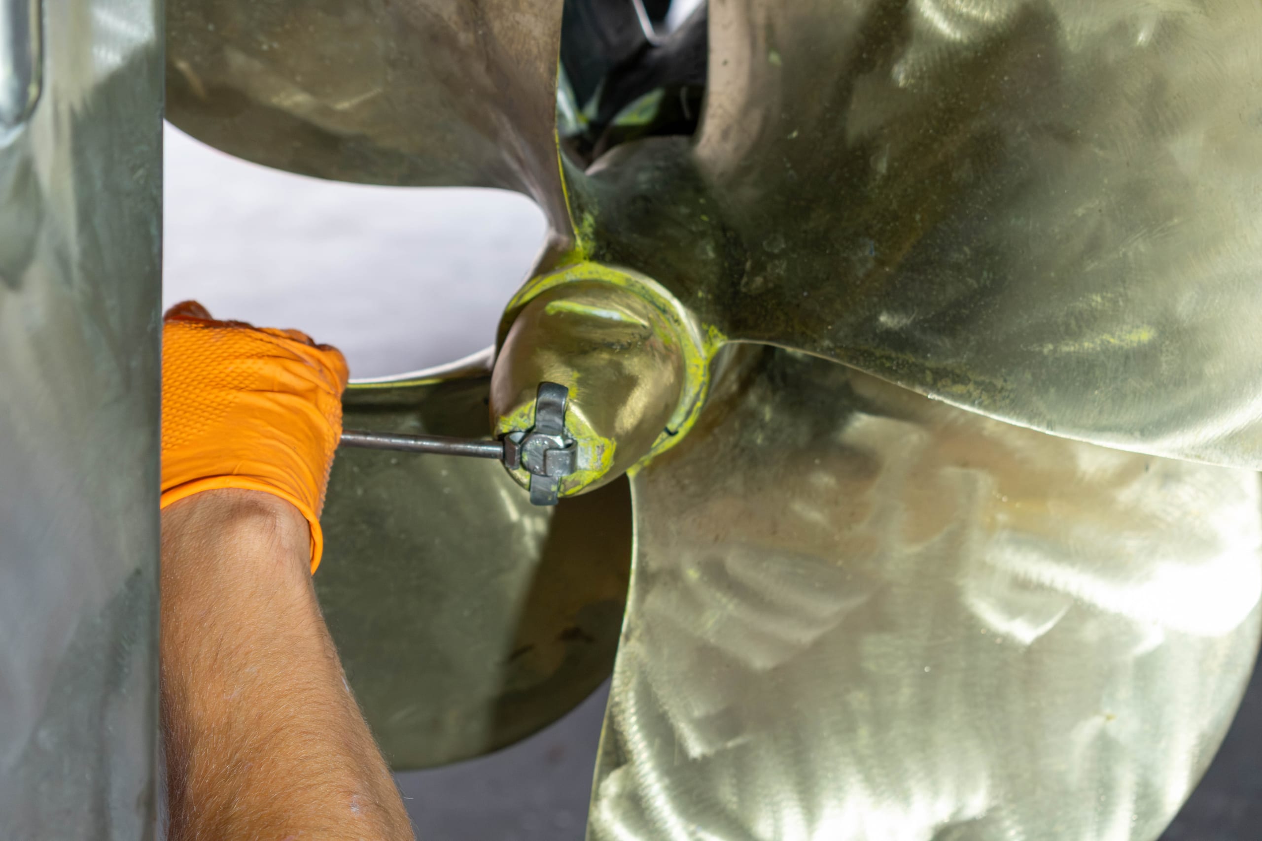 Split pin through the propeller nut, the last step before Propspeed