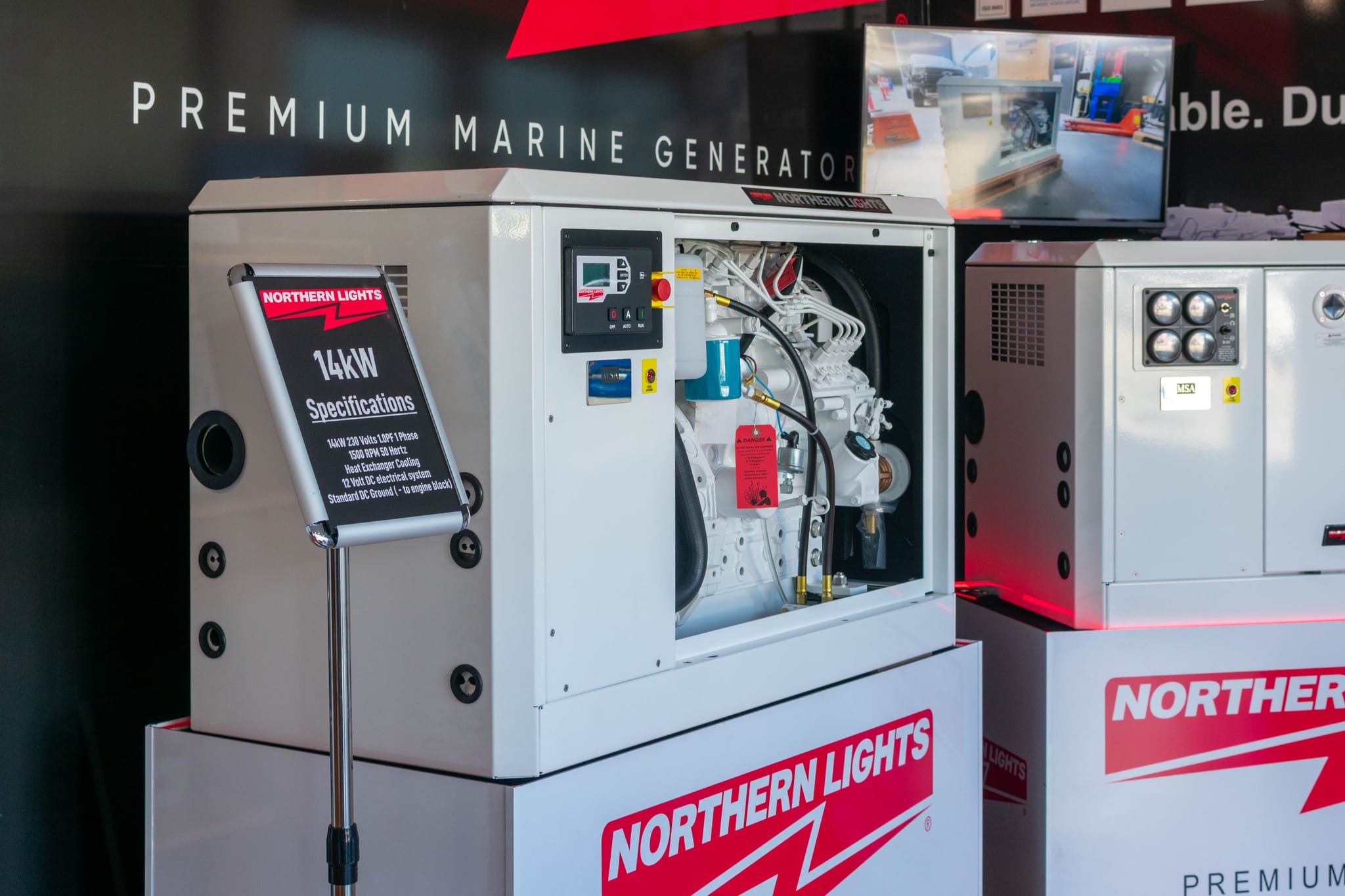 Northern Lights marine generators on display in the Marine Solutions showroom