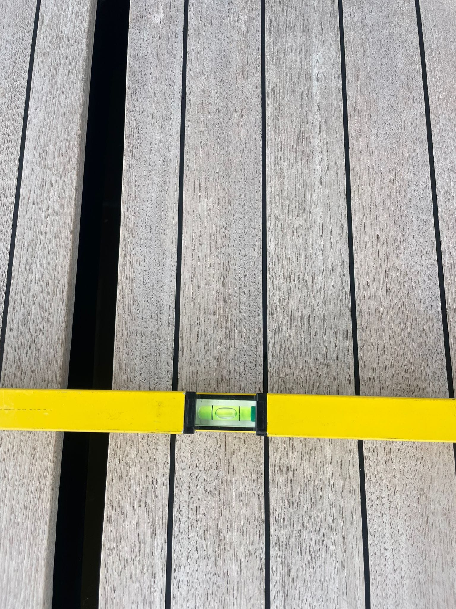 Platform checked dead level after the temporary strut was fitted