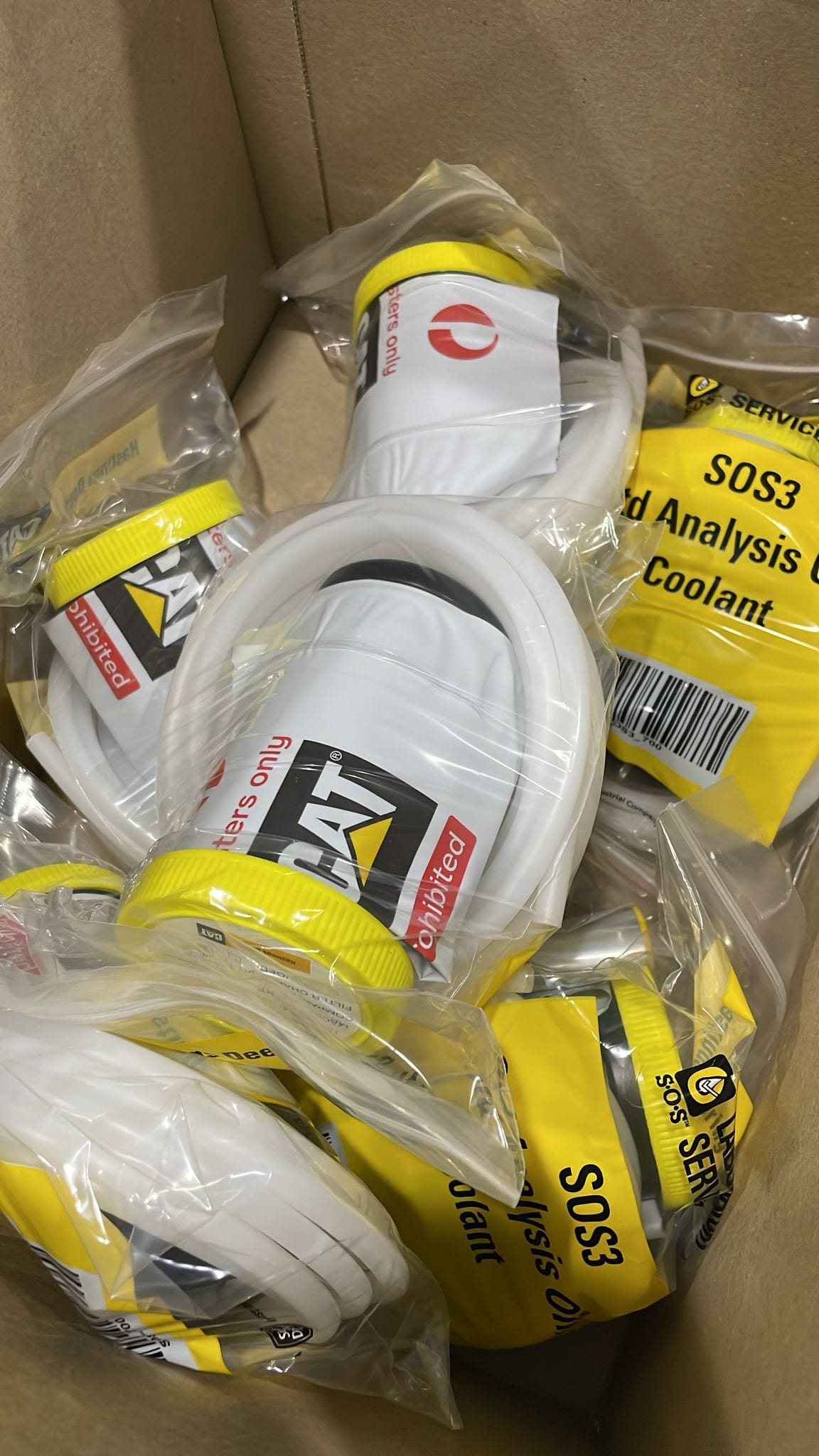 Fluid-analysis sampling kits prepared for the engines, generators and gearboxes